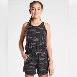 Athleta Girl Black Camo Romper
